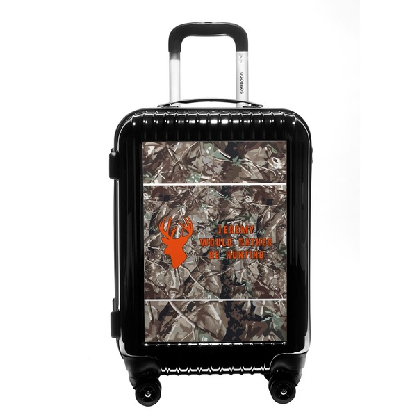 Custom Hunting Camo Carry On Hard Shell Suitcase (Personalized)