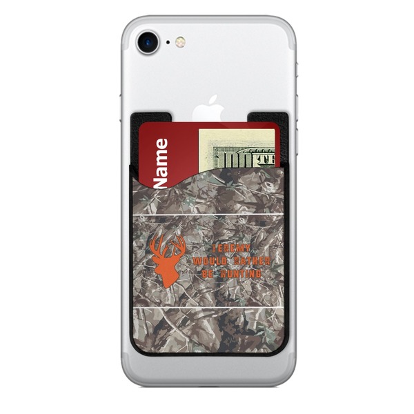Custom Hunting Camo 2-in-1 Cell Phone Credit Card Holder & Screen Cleaner (Personalized)