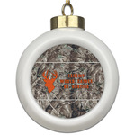 Hunting Camo Ceramic Ball Ornament (Personalized)