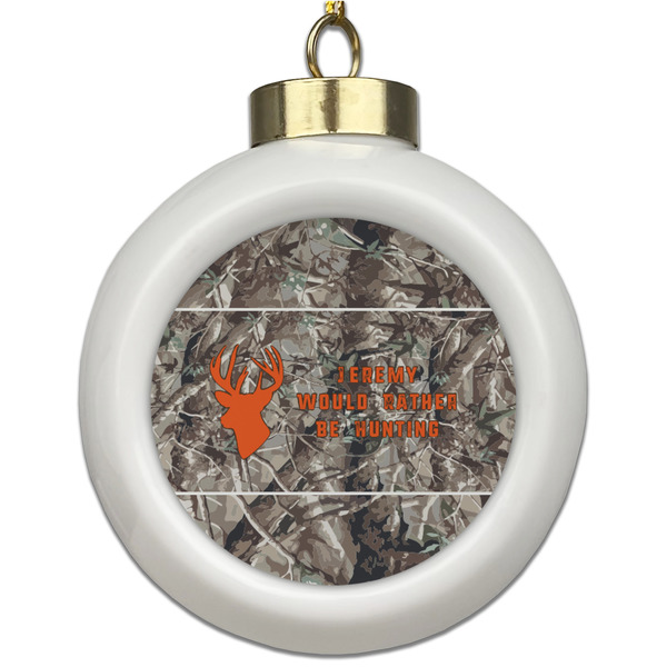 Custom Hunting Camo Ceramic Ball Ornament (Personalized)