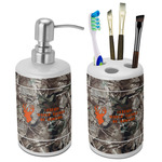 Hunting Camo Ceramic Bathroom Accessories Set (Personalized)
