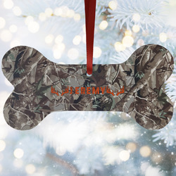 Hunting Camo Ceramic Dog Ornament w/ Name or Text
