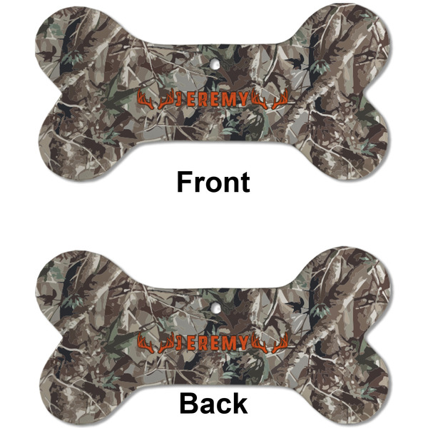 Hunting Camo Ceramic Flat Ornament - Bone Front & Back (APPROVAL)