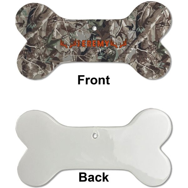 Hunting Camo Ceramic Flat Ornament - Bone Front & Back Single Print (APPROVAL)