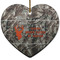 Hunting Camo Ceramic Flat Ornament - Heart (Front)