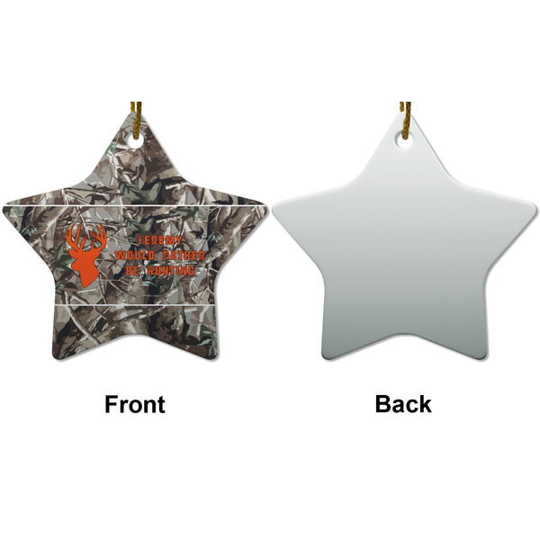 Hunting Camo Ceramic Flat Ornament - Star Front & Back (APPROVAL)