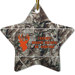 Hunting Camo Star Ceramic Ornament w/ Name or Text