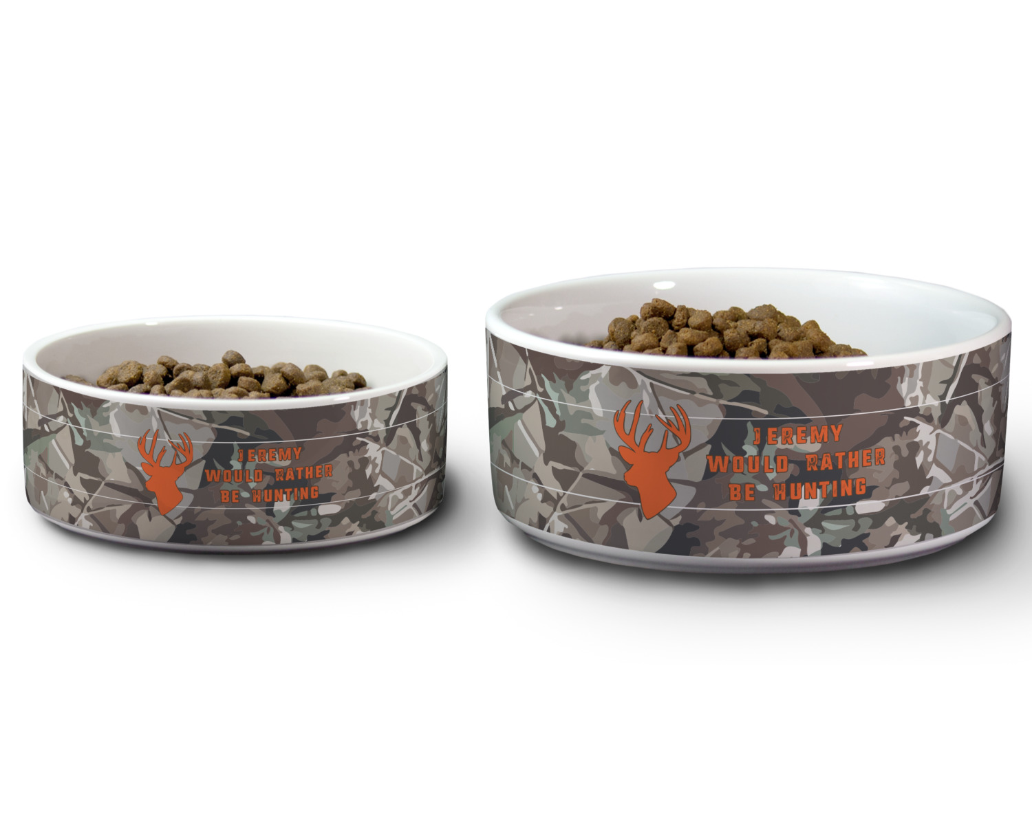 Hunting Camo Ceramic Dog Bowl Large (Personalized) YouCustomizeIt