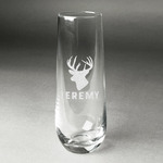 Hunting Camo Champagne Flute - Stemless Engraved (Personalized)