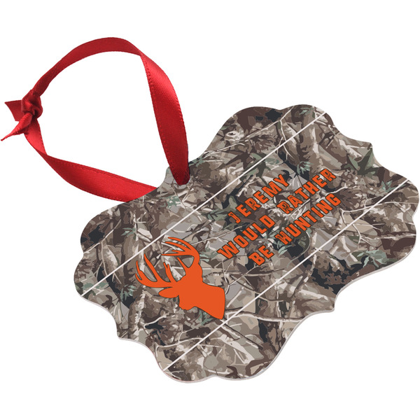 Hunting Camo Christmas Ornament (Angle View)