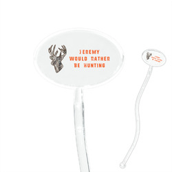 Hunting Camo 7" Oval Plastic Stir Sticks - Clear (Personalized)
