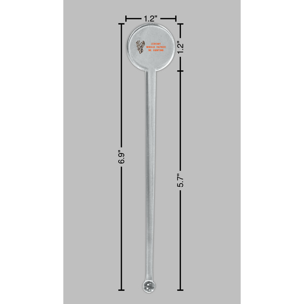 Hunting Camo Clear Plastic 7" Stir Stick - Round - Dimensions