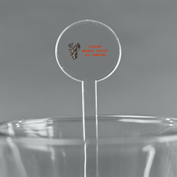Hunting Camo 7" Round Plastic Stir Sticks - Clear (Personalized)