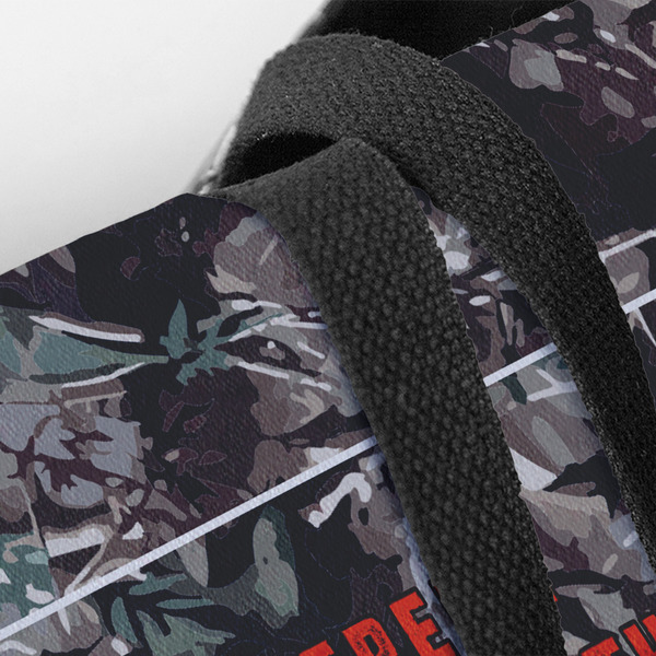 Hunting Camo Closeup of Tote w/Black Handles
