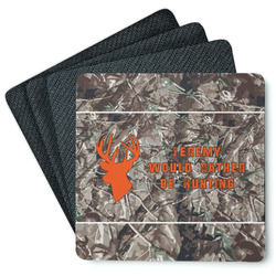 Hunting Camo Square Rubber Backed Coasters - Set of 4 (Personalized)