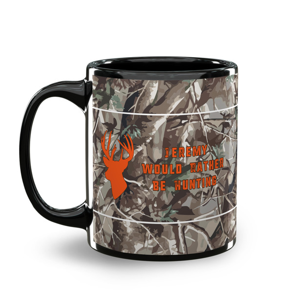 Hunting Camo Coffee Mug - 11 oz - Black