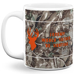 Hunting Camo 11 Oz Coffee Mug - White (Personalized)
