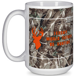 Hunting Camo 15 Oz Coffee Mug - White (Personalized)