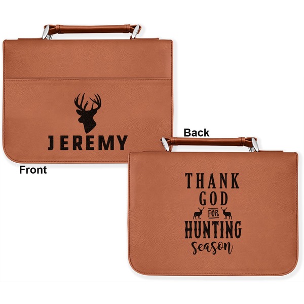 Hunting Camo Cognac Leatherette Bible Covers - Large Double Sided Apvl