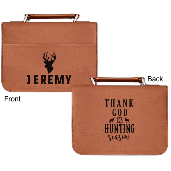 Hunting Camo Cognac Leatherette Bible Covers - Small Double Sided Apvl