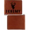 Hunting Camo Cognac Leatherette Bifold Wallets - Front and Back Single Sided - Apvl