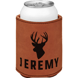 Hunting Camo Leatherette Can Sleeve - Single Sided (Personalized)