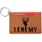 Hunting Camo Cognac Leatherette Keychain ID Holders - Front Credit Card