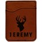 Hunting Camo Cognac Leatherette Phone Wallet close up
