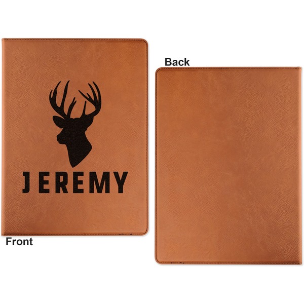 Hunting Camo Cognac Leatherette Portfolios with Notepad - Large - Single Sided - Apvl