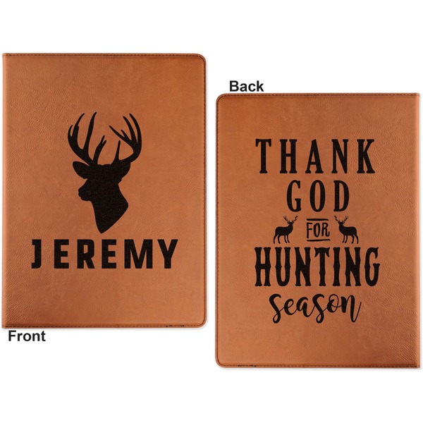 Hunting Camo Cognac Leatherette Portfolios with Notepad - Small - Double Sided- Apvl