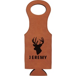 Hunting Camo Leatherette Wine Tote (Personalized)