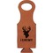 Hunting Camo Cognac Leatherette Wine Totes - Single Front
