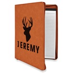 Hunting Camo Leatherette Zipper Portfolio with Notepad - Double Sided (Personalized)
