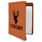 Hunting Camo Leatherette Zipper Portfolio with Notepad - Single Sided (Personalized)