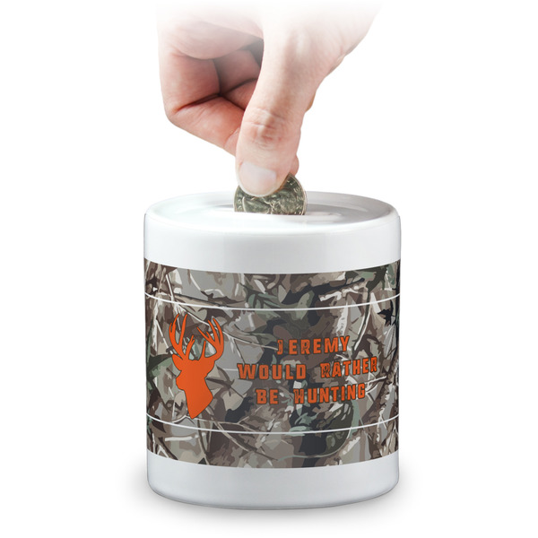 Custom Hunting Camo Coin Bank (Personalized)