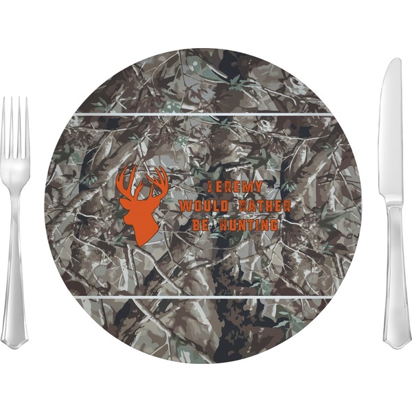 Custom Hunting Camo 10" Glass Lunch / Dinner Plates - Single or Set (Personalized)