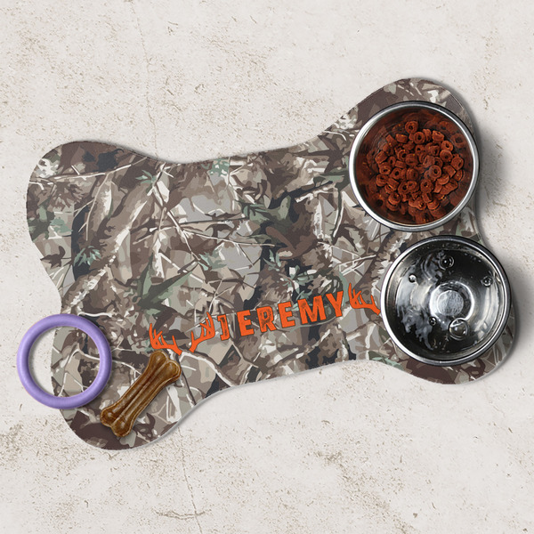Hunting Camo Dog Bone Shaped Mat Lifestyle