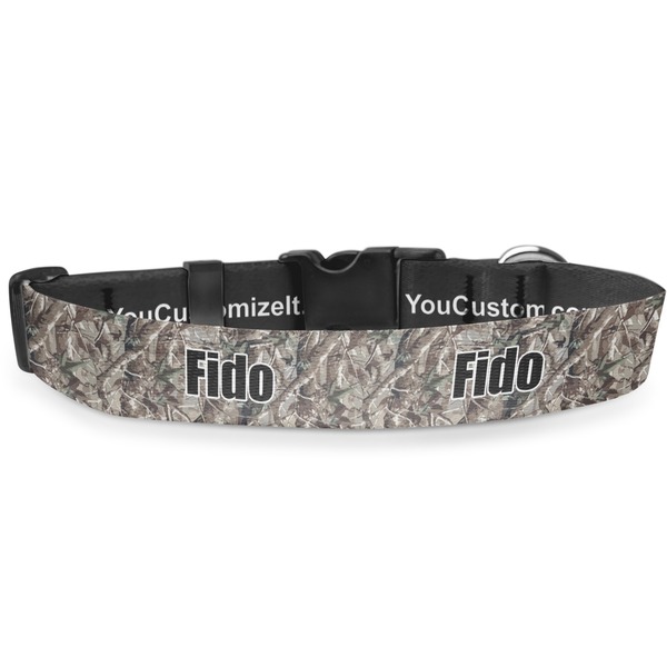 Custom Hunting Camo Deluxe Dog Collar - Large (13" to 21") (Personalized)