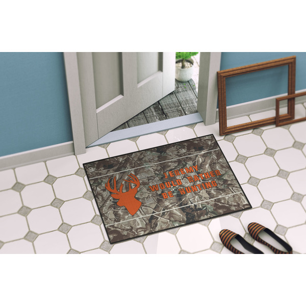 Hunting Camo Door Mat Lifestyle