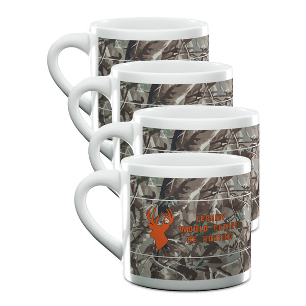 Custom Hunting Camo Double Shot Espresso Cups - Set of 4 (Personalized)