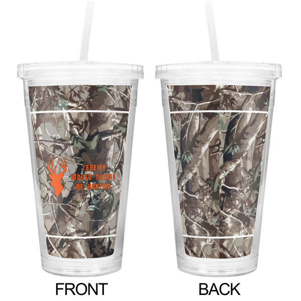 Hunting Camo Double Wall Tumbler with Straw - Approval
