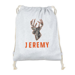 Hunting Camo Drawstring Backpack - Sweatshirt Fleece - Double Sided (Personalized)