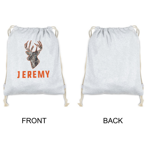 Hunting Camo Drawstring Backpacks - Sweatshirt Fleece - Single Sided - APPROVAL