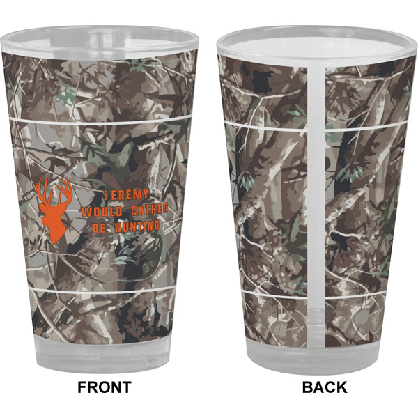 Hunting Camo Pint Glass - Full Color - Front & Back Views
