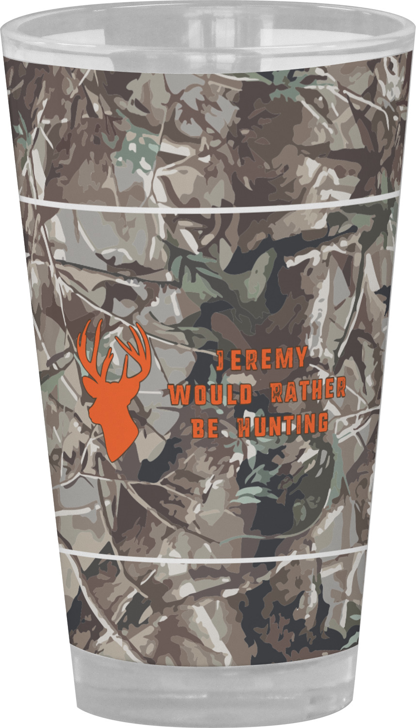 Hunting Camo Drinking / Pint Glass (Personalized) YouCustomizeIt