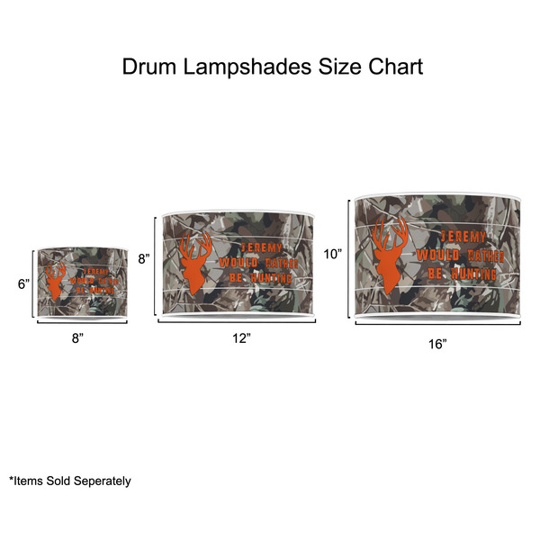 Hunting Camo Drum Lampshades - Sizing Chart