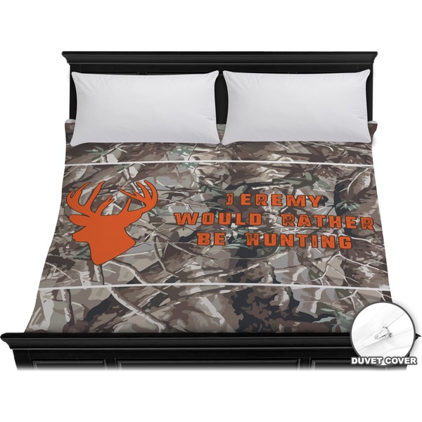 Custom Hunting Camo Duvet Cover - King (Personalized)