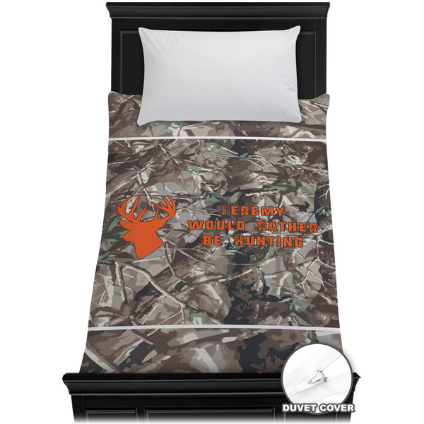 Custom Hunting Camo Duvet Cover - Twin XL (Personalized)