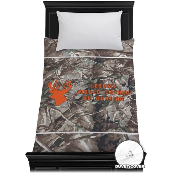 Custom Hunting Camo Duvet Cover - Twin (Personalized)