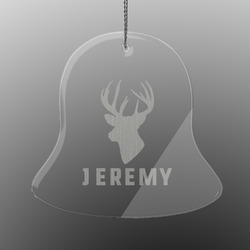 Hunting Camo Engraved Glass Ornament - Bell (Personalized)